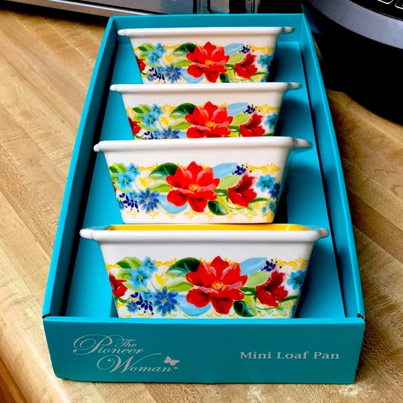 Pioneer Woman Spring Bouquet Mini Loaf Pan 🍞 Set of 4 BRANDNEW WITH TAG!